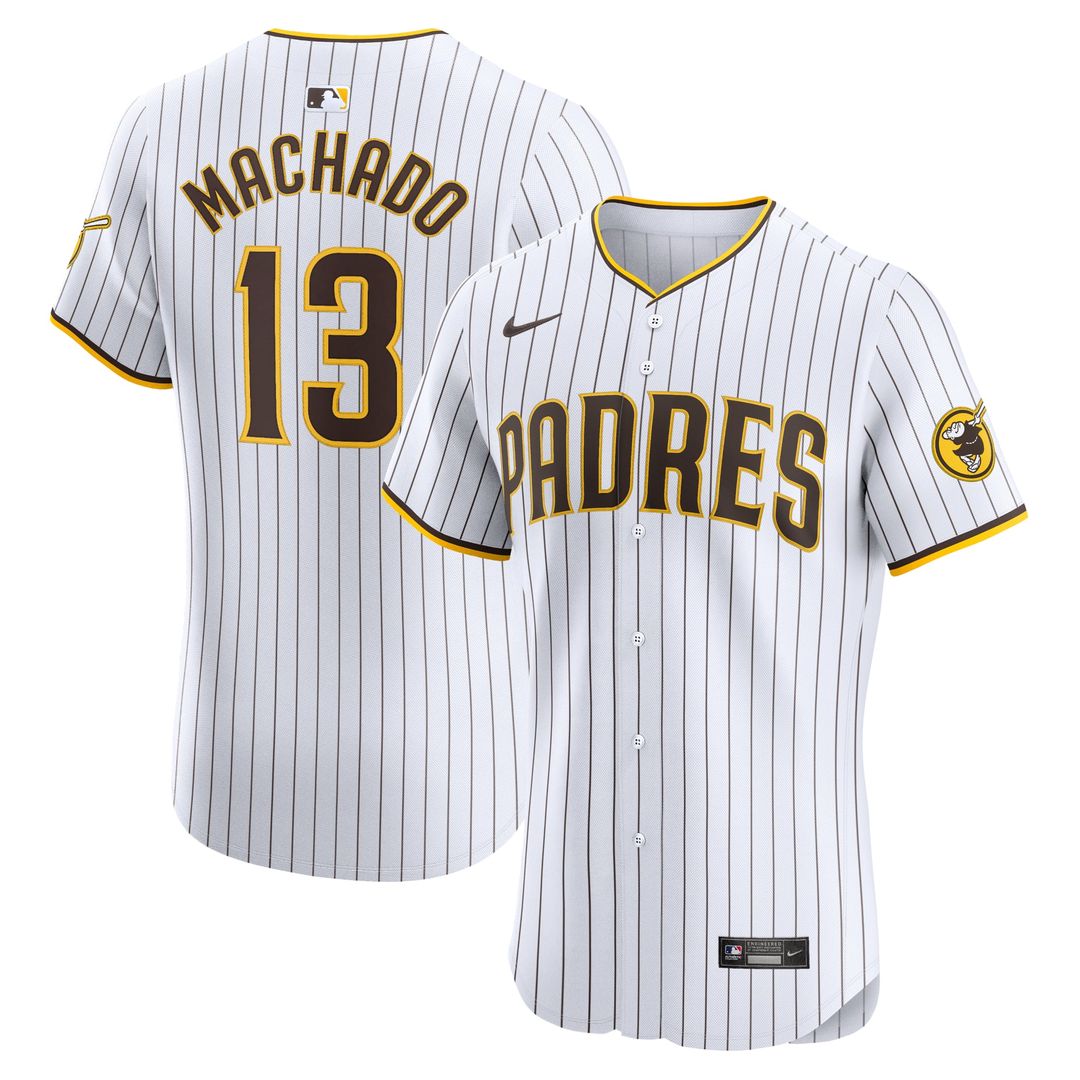 Men's San Diego Padres Manny Machado White Home Elite MLB Baseball Jersey - view 1