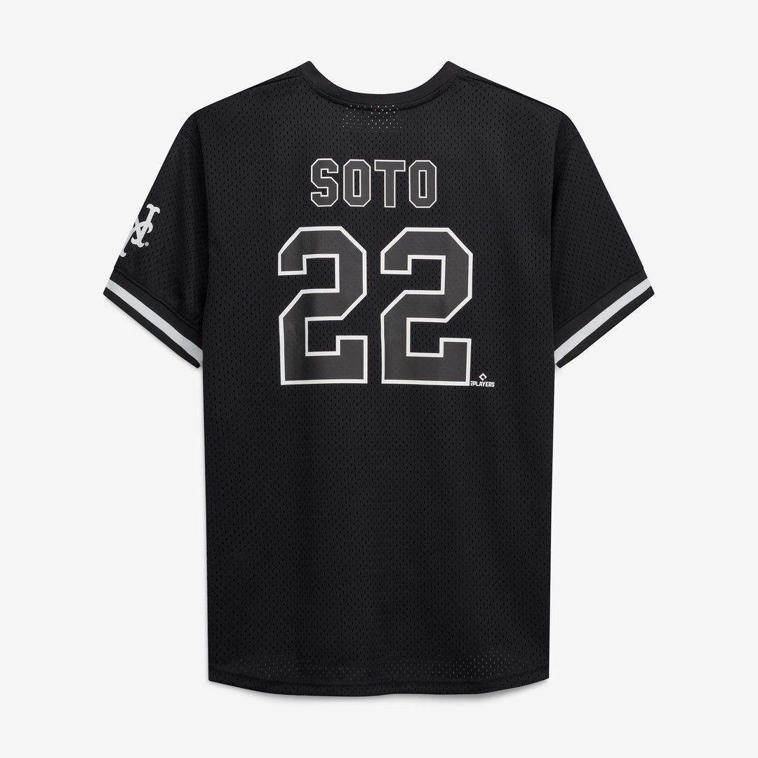Men's New York Mets Juan Soto Black/White Big & Tall Heavyweight Mesh MLB Baseball Jersey - view 3