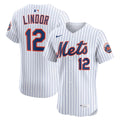 Men's New York Mets Francisco Lindor White Home Elite MLB Baseball Jersey - view 1