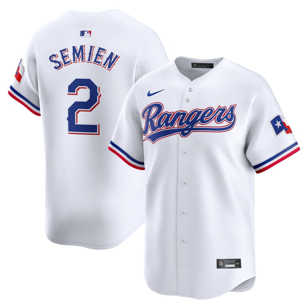 Men's Texas Rangers Marcus Semien White Home Limited MLB Baseball Jersey - view 1