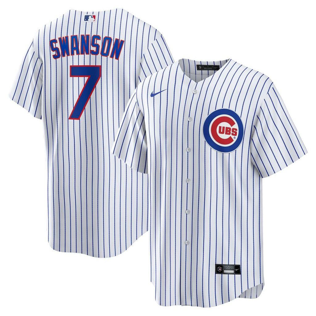 Men's Chicago Cubs Dansby Swanson White Replica MLB Baseball Jersey - view 1