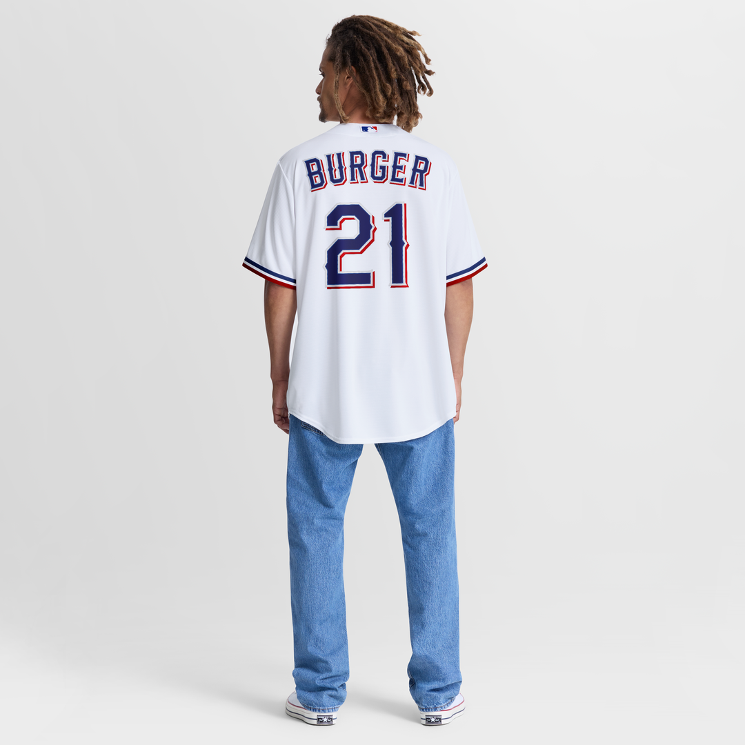 Men's Texas Rangers Jake Burger White Home Replica MLB Baseball Jersey - view 5