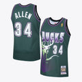 Men's Milwaukee Bucks Ray Allen 1996 Hardwood Classics Alternate Swingman NBA Basketball Jersey - Dark Green - view 1