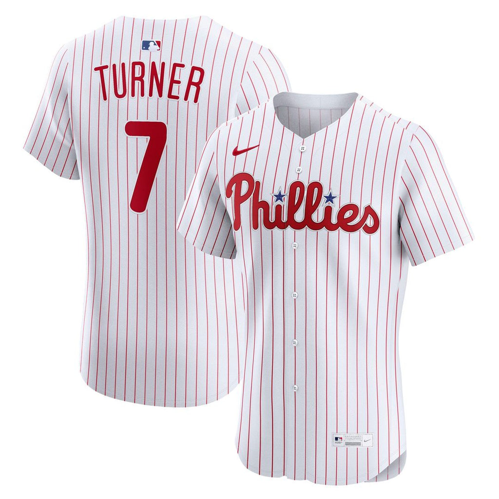 Men's Philadelphia Phillies Trea Turner White Home Elite MLB Baseball Jersey - view 1