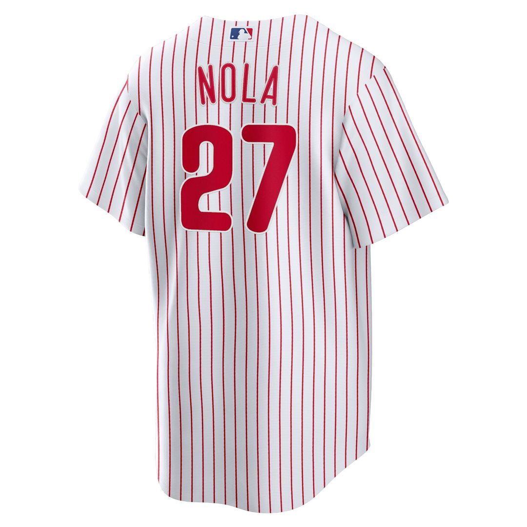 Men's Philadelphia Phillies Aaron Nola White Home Replica Player Name MLB Baseball Jersey - view 3