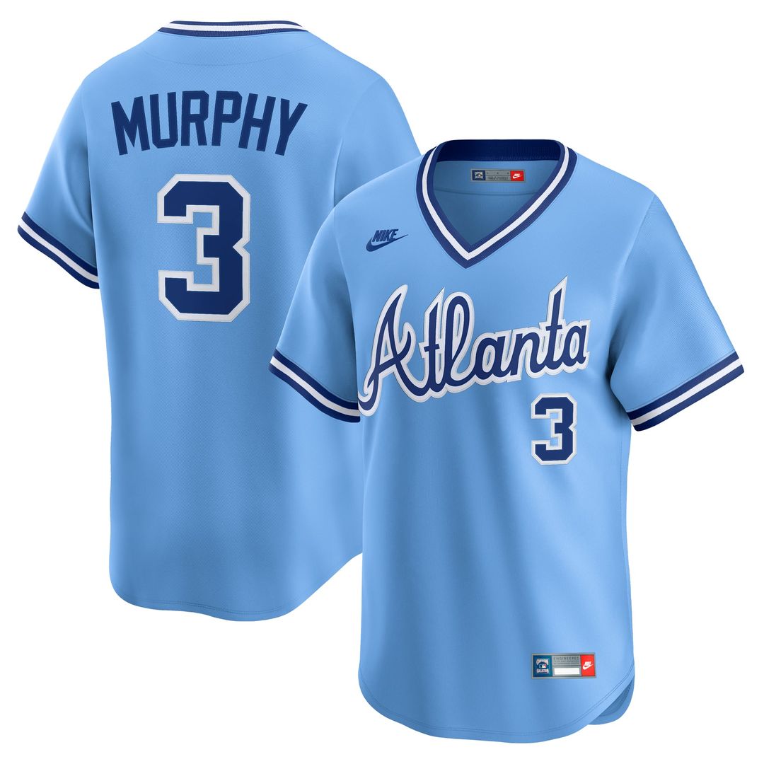 Men's Atlanta Braves Dale Murphy Light Blue Throwback Cooperstown Collection Limited MLB Baseball Jersey - view 1