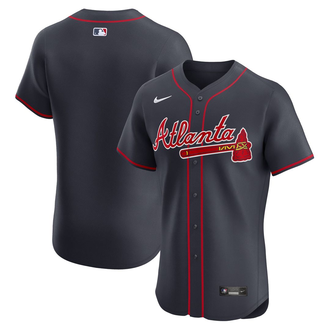 Men's Atlanta Braves Red Alternate Elite MLB Baseball Jersey - view 7