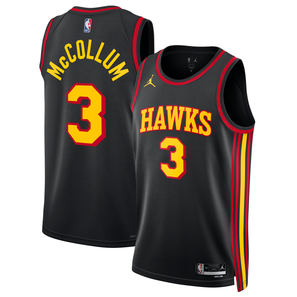 Unisex CJ McCollum Atlanta Hawks Statement Edition Swingman NBA Basketball Jersey - Black - view 2