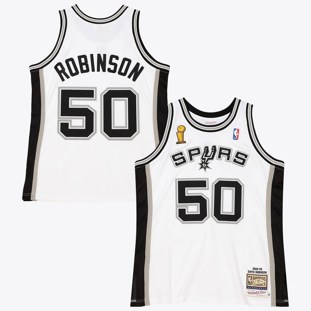 Men's San Antonio Spurs David Robinson 2002 Home Finals NBA Basketball Jersey - White - view 1