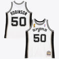 Men's San Antonio Spurs David Robinson 2002 Home Finals NBA Basketball Jersey - White - view 1