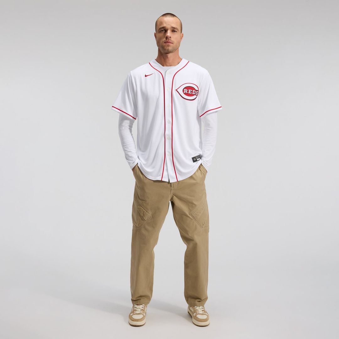 Men's Cincinnati Reds White Home Replica MLB Baseball Jersey - view 3