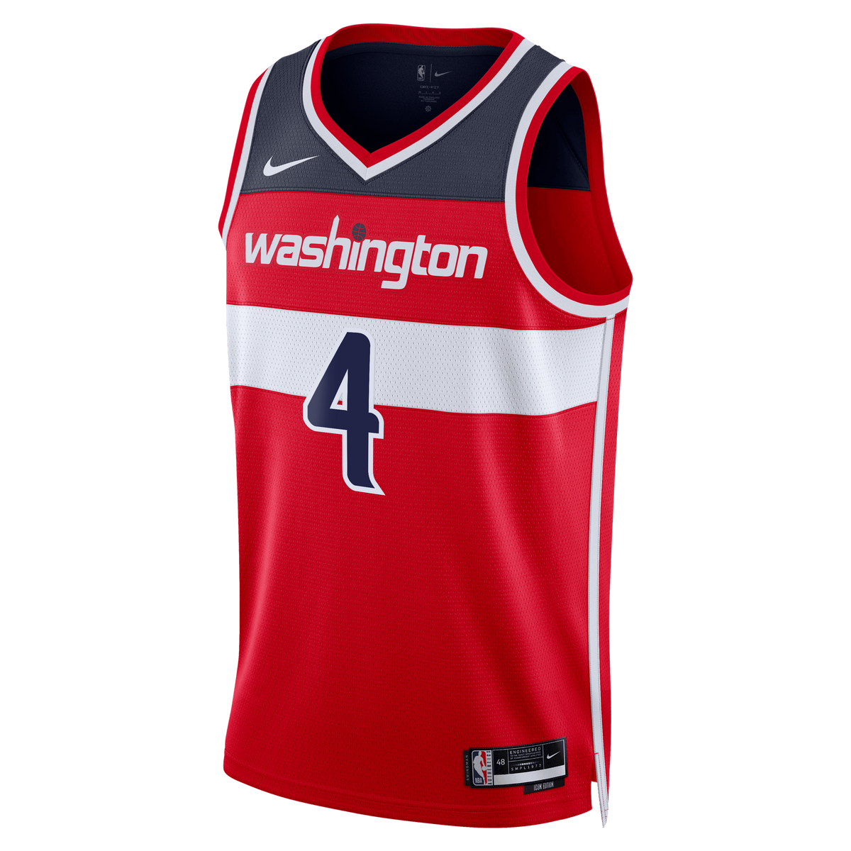 Unisex AJ Dybantsa Washington Wizards Icon Swingman NBA Basketball Jersey - Red - view 3