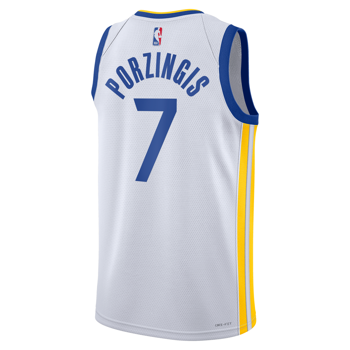 Unisex Kristaps Porziņģis Golden State Warriors Association Edition Swingman NBA Basketball Jersey - White - view 4