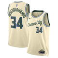 Unisex Giannis Antetokounmpo Milwaukee Bucks 2025/26 City Edition Swingman NBA Basketball Jersey - Cream - view 1