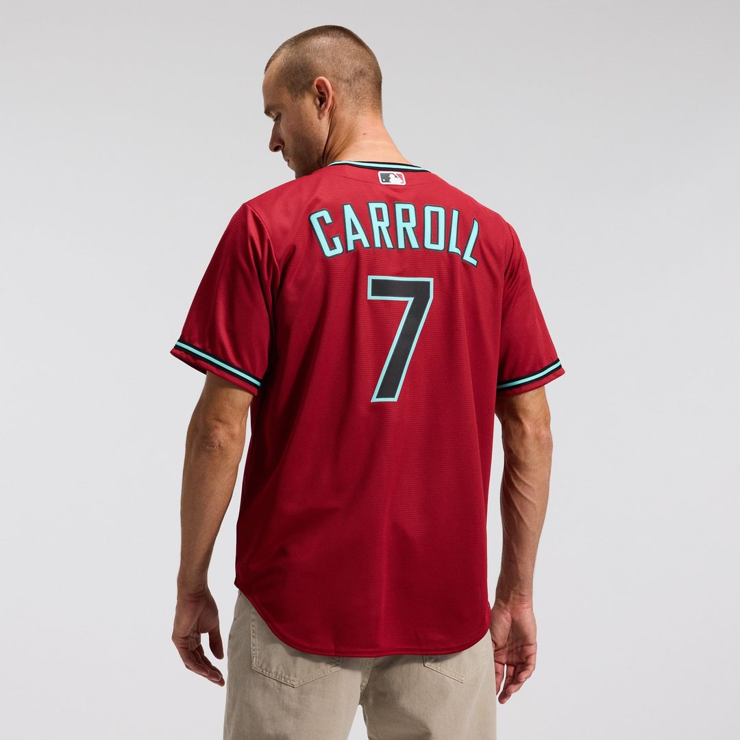 Men's Arizona Diamondbacks Corbin Carroll Crimson Alternate 2 Replica MLB Baseball Jersey - view 4