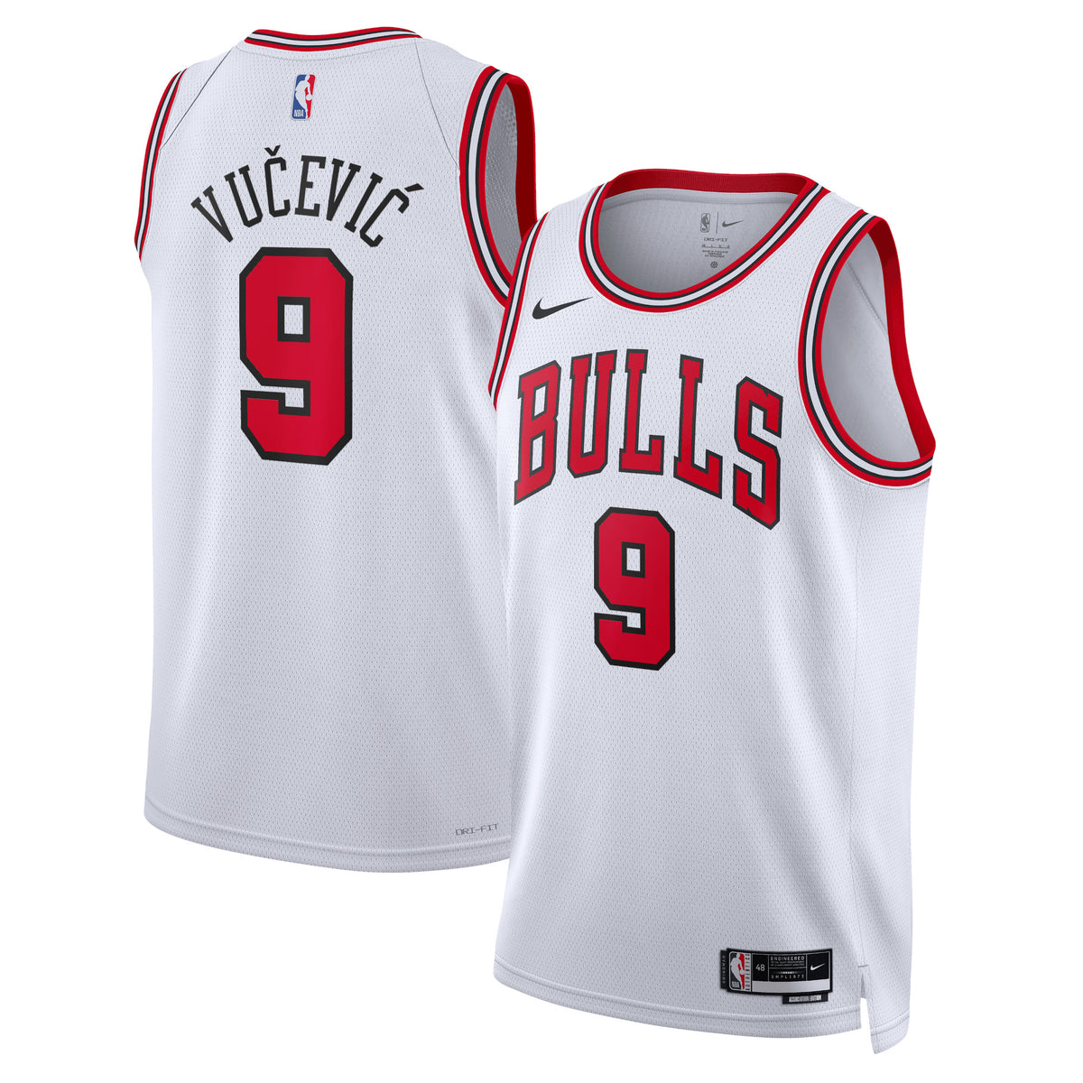 Unisex Nikola Vučević Chicago Bulls Association Edition Swingman NBA Basketball Jersey - White - view 1