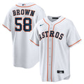 Men's Houston Astros Hunter Brown White Home Replica MLB Baseball Jersey - view 1