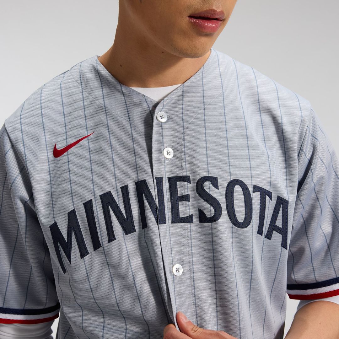 Men's Minnesota Twins Gray Road Replica MLB Baseball Jersey - view 6