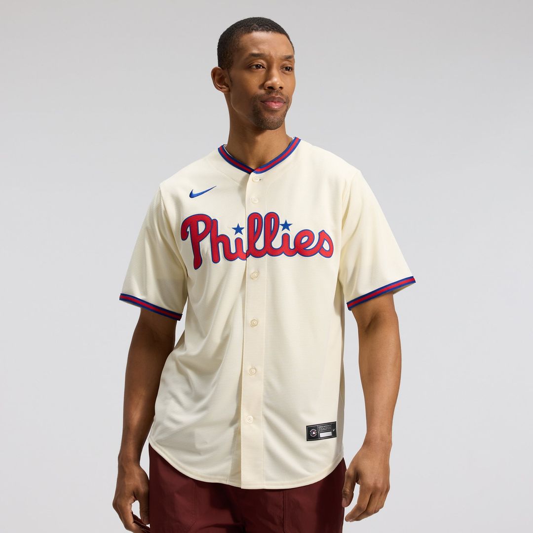 Men's Philadelphia Phillies Cream Alternate Replica MLB Baseball Jersey - view 14