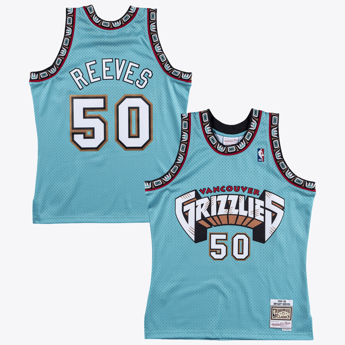 Men's Vancouver Grizzlies Bryant Reeves 1995 Swingman NBA Basketball Jersey - Teal - view 2