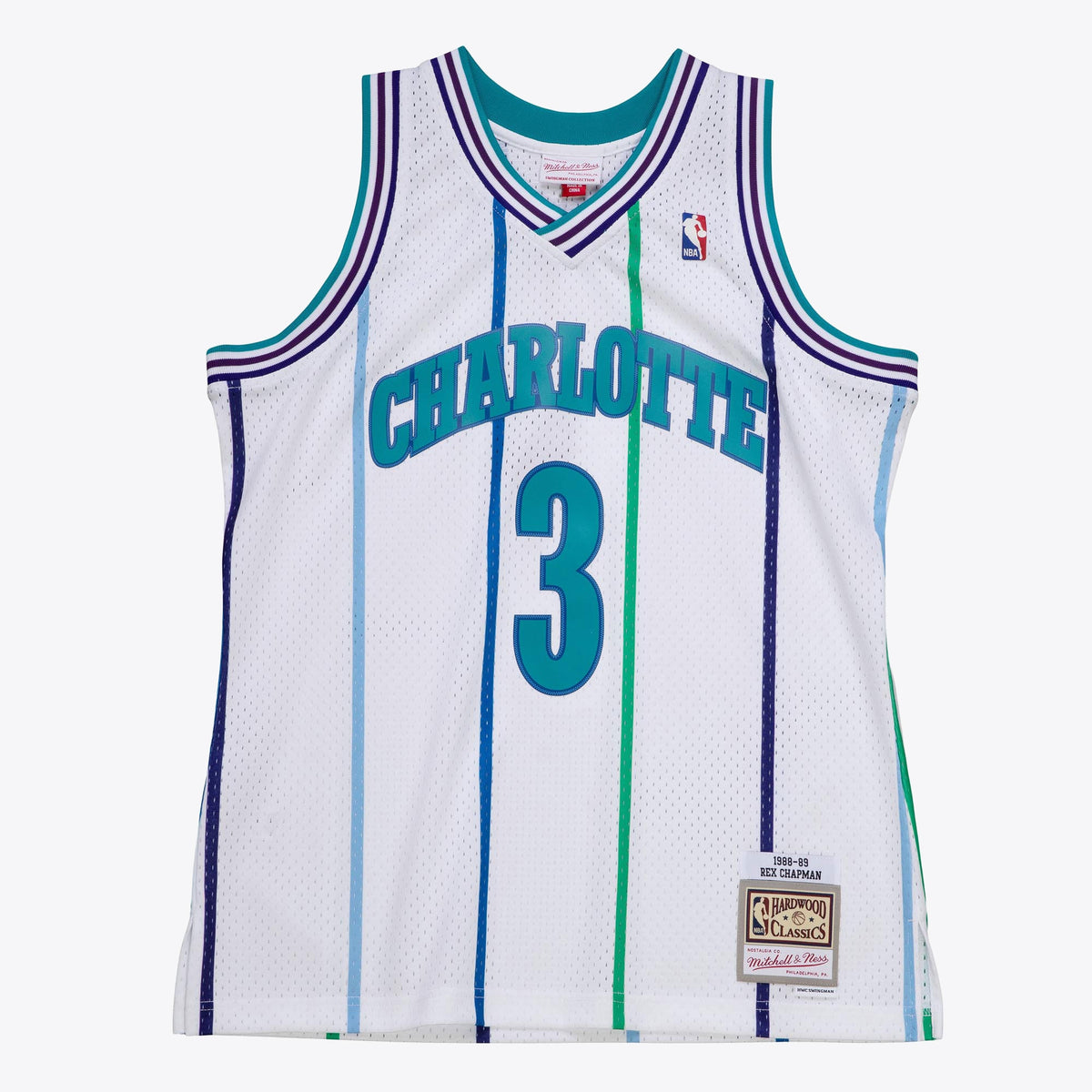 Men's Charlotte Hornets Rex Chapman 1988 NBA Basketball Jersey - White - view 3