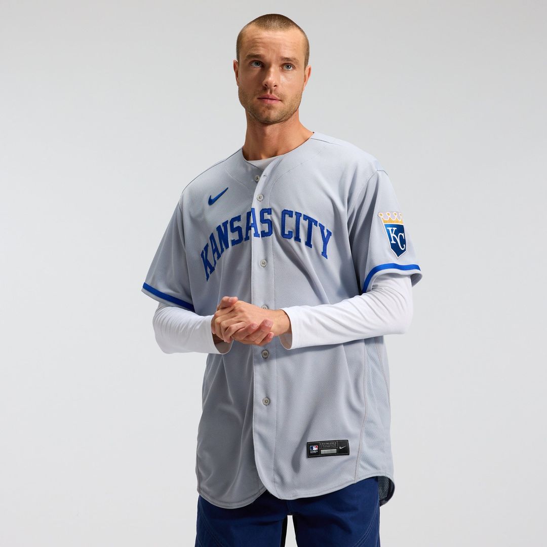 Men's Kansas City Royals Gray 2022 Road MLB Baseball Jersey - view 1