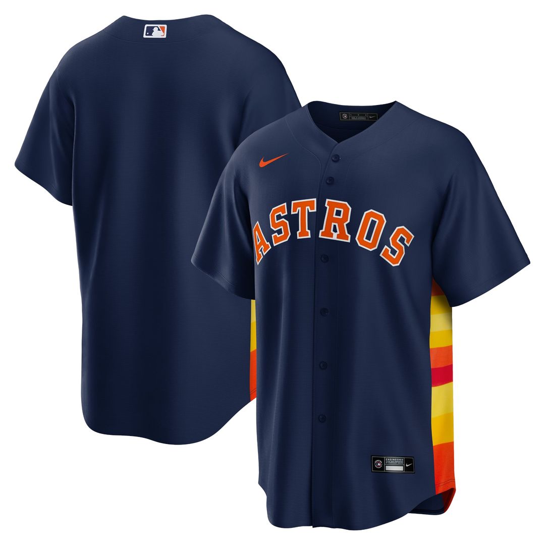 Men's Houston Astros Navy Alternate Replica MLB Baseball Jersey - view 1