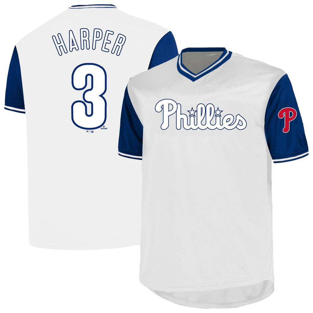Men's Philadelphia Phillies Bryce Harper White Big & Tall Name & Number MLB Baseball Jersey - view 1