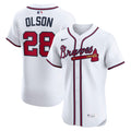 Men's Atlanta Braves Matt Olson White Home Elite MLB Baseball Jersey - view 1
