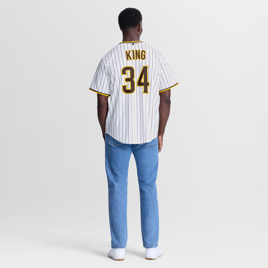 Men's San Diego Padres Michael King White Home Replica MLB Baseball Jersey - view 5