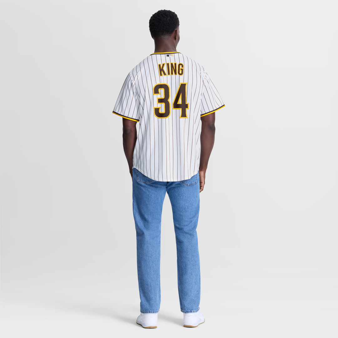 Men's San Diego Padres Michael King White Home Replica MLB Baseball Jersey - view 5