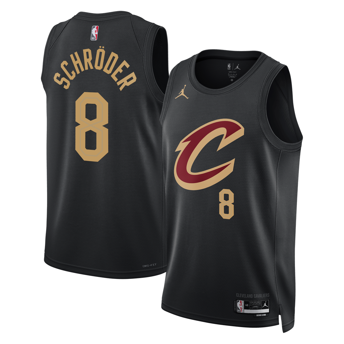 Unisex Dennis Schröder Cleveland Cavaliers Statement Edition Swingman NBA Basketball Jersey - Black - view 1