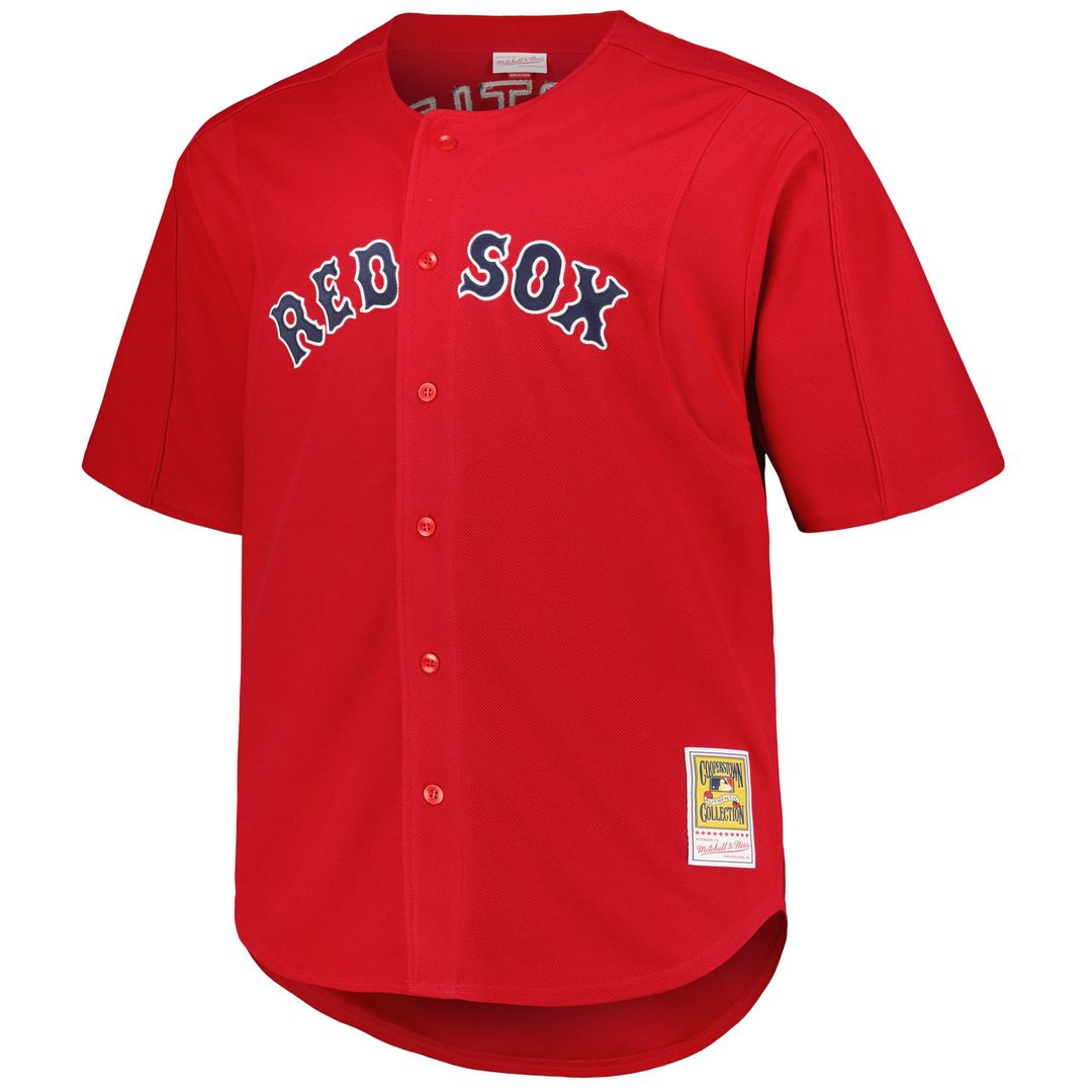 Men's Boston Red Sox David Ortiz Red Big & Tall Cooperstown Mesh Batting Practice MLB Baseball Jersey - view 5