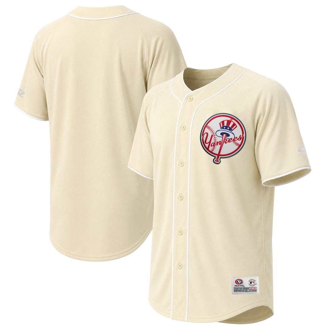 Men's New York Yankees Cream Fashion MLB Baseball Jersey - view 1