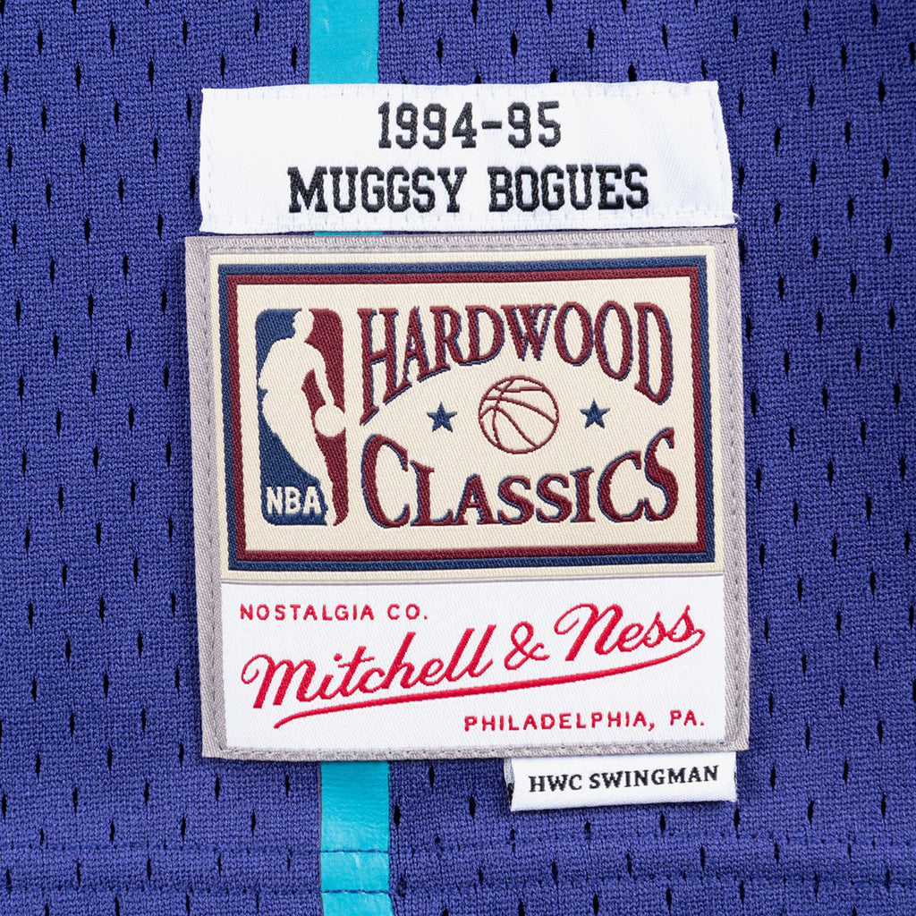 Men's Charlotte Hornets Muggsy Bogues 1994 Swingman Alternate NBA Basketball Jersey - Purple - view 5