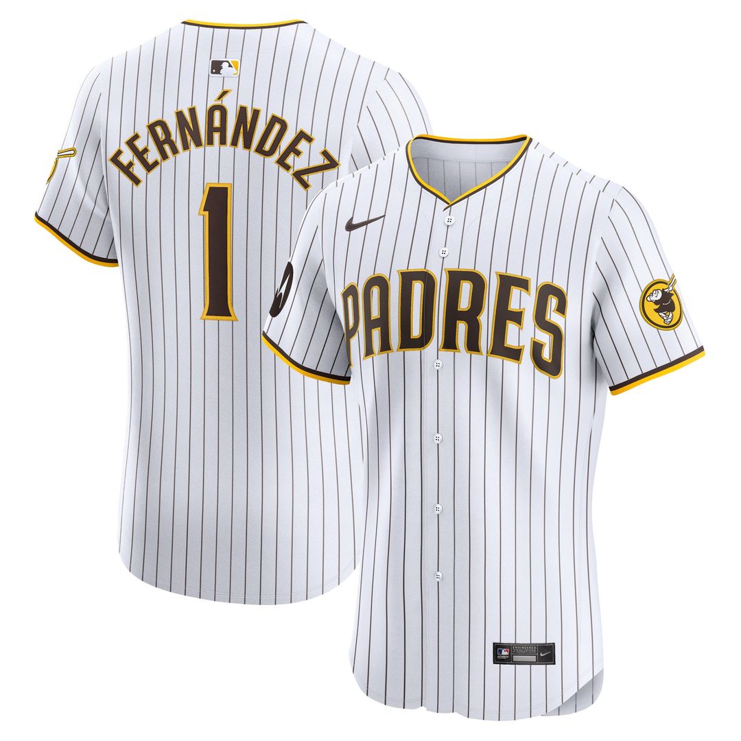 Men's San Diego Padres Tony Fernández White Home Elite Sponsor Patch MLB Baseball Jersey - view 1