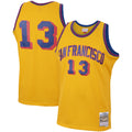 Men's Wilt Chamberlain Gold San Francisco Warriors 1962-63 Hardwood Classics Swingman NBA Basketball Jersey - view 1