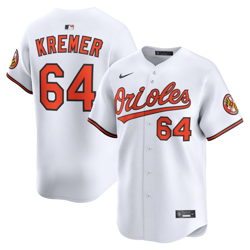 Men's Baltimore Orioles Dean Kremer White Home Limited MLB Baseball Jersey - view 1