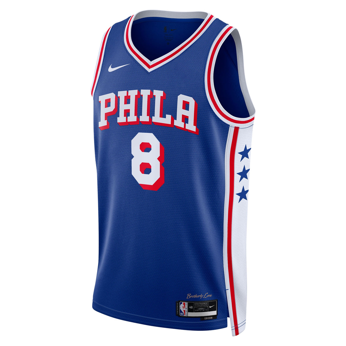 Unisex Paul George Philadelphia 76ers Icon Edition Swingman NBA Basketball Jersey - Royal - view 3