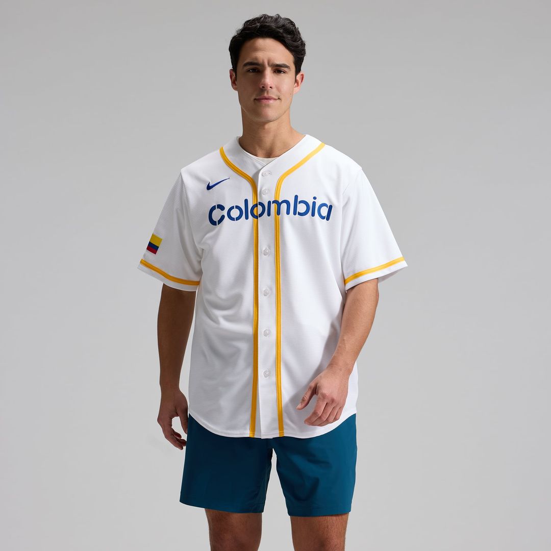Men's Colombia Baseball White 2026 World Baseball Classic Home Stadium MLB Baseball Jersey - view 1