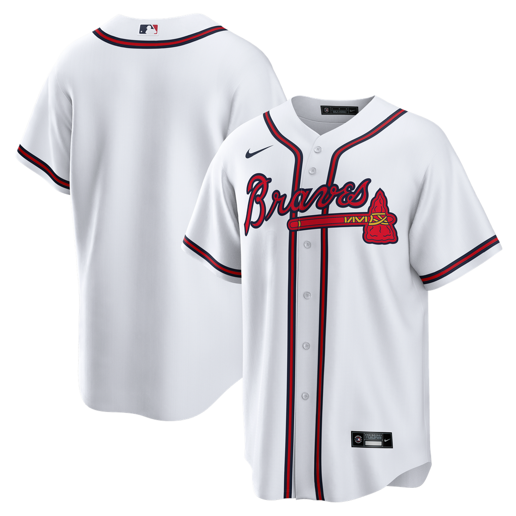 Men's Atlanta Braves White Home Big & Tall Replica MLB Baseball Jersey - view 1