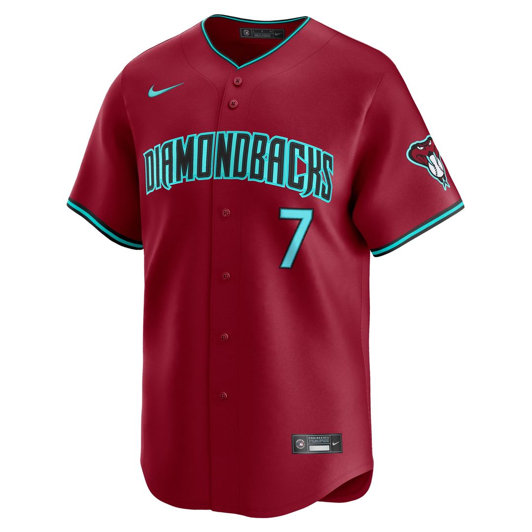 Men's Arizona Diamondbacks Corbin Carroll Red Alternate Limited MLB Baseball Jersey - view 5