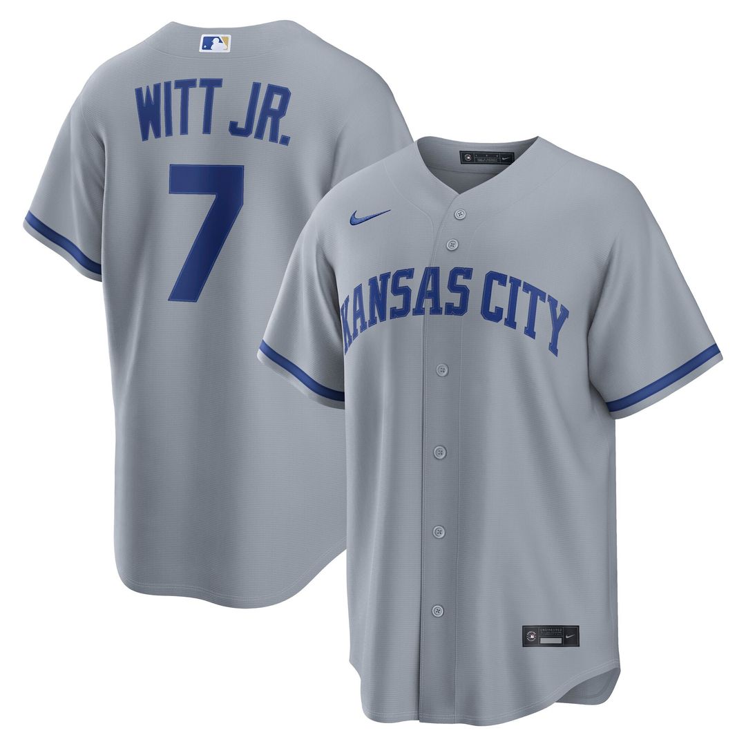 Men's Kansas City Royals Bobby Witt Jr. Royal Alternate Replica MLB Baseball Jersey - view 7