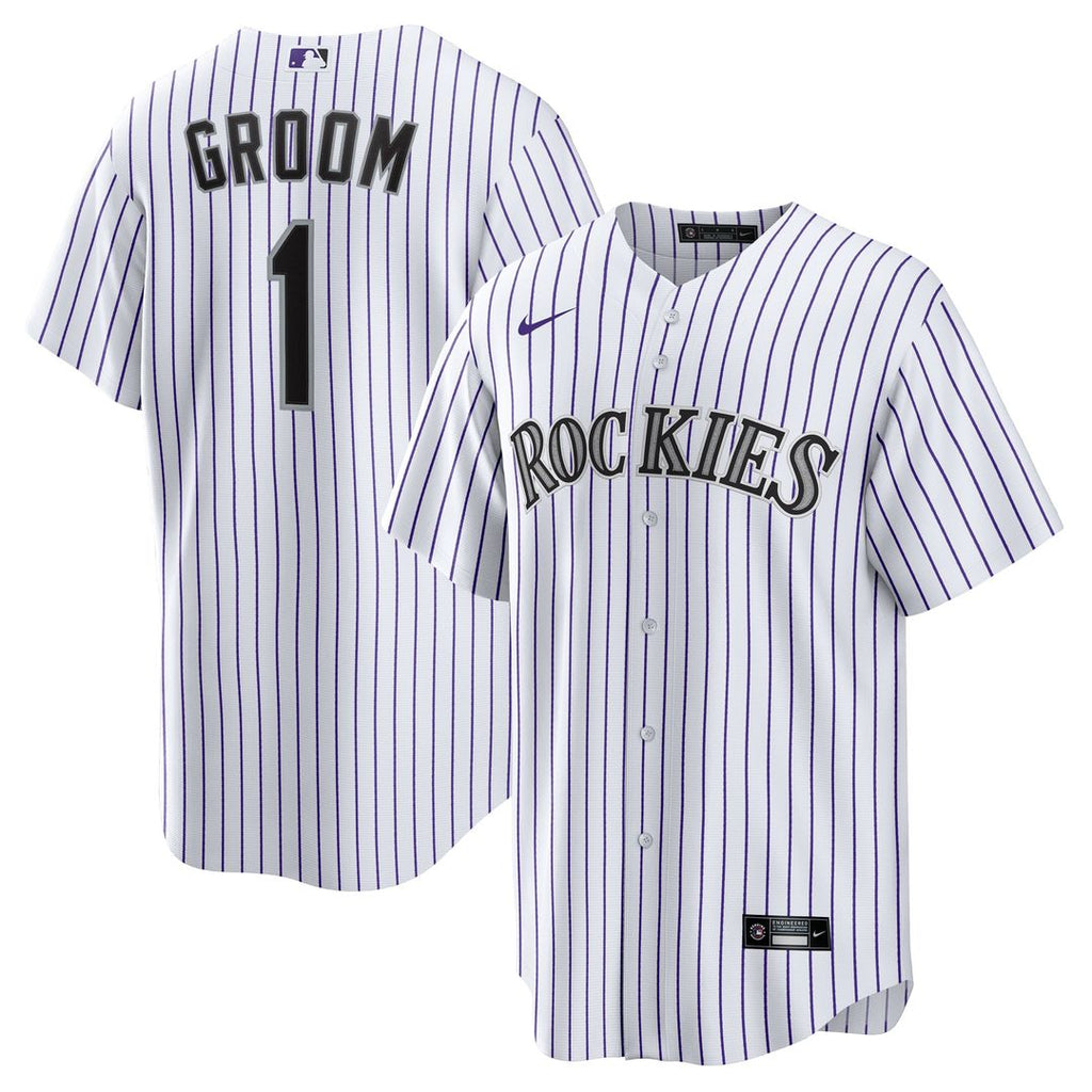 Men's Colorado Rockies White #1 Groom Home Replica MLB Baseball Jersey - view 1