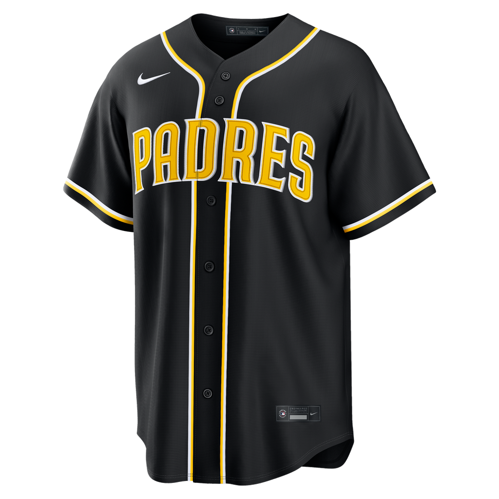 Men's San Diego Padres Jackson Merrill Fashion Replica Black Out MLB Baseball Jersey - view 7