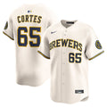 Men's Milwaukee Brewers Nestor Cortes Cream Home Limited MLB Baseball Jersey - view 1