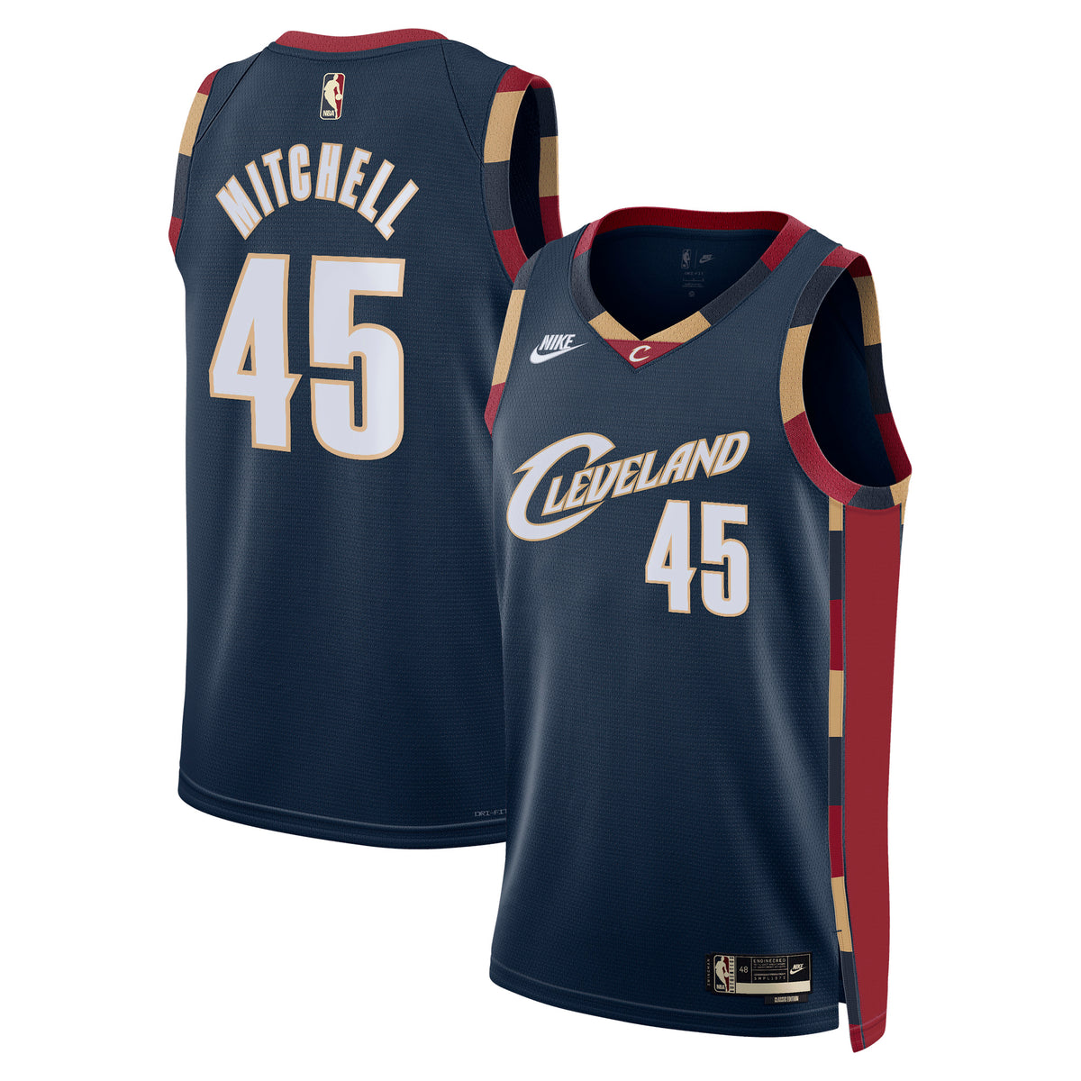 Unisex Donovan Mitchell Cleveland Cavaliers Classic Edition NBA Basketball Jersey - Navy - view 2