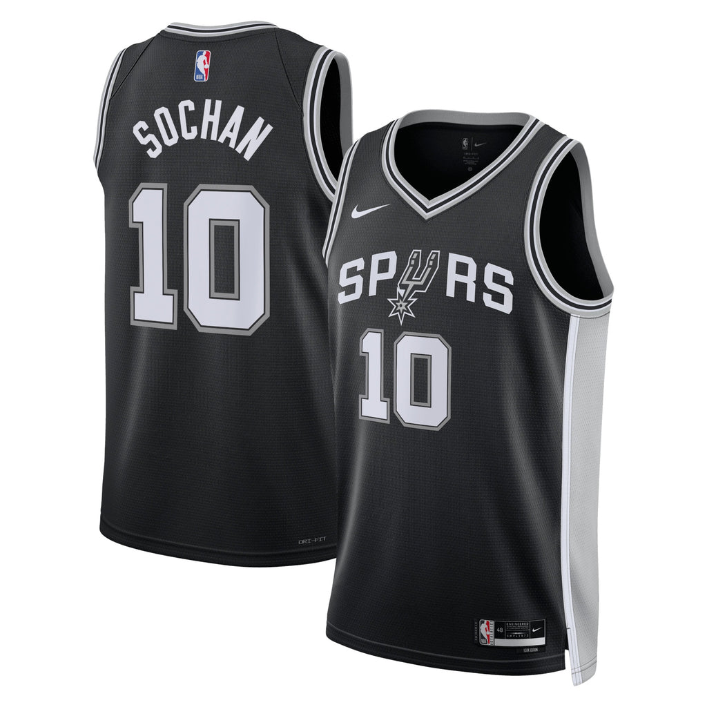 Unisex Jeremy Sochan San Antonio Spurs Icon Edition Swingman NBA Basketball Jersey - Black - view 1