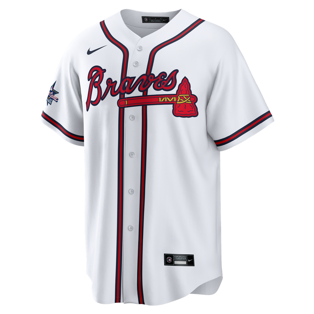 Men's Atlanta Braves Deion Sanders White Home Retired Player Replica MLB Baseball Jersey - view 2