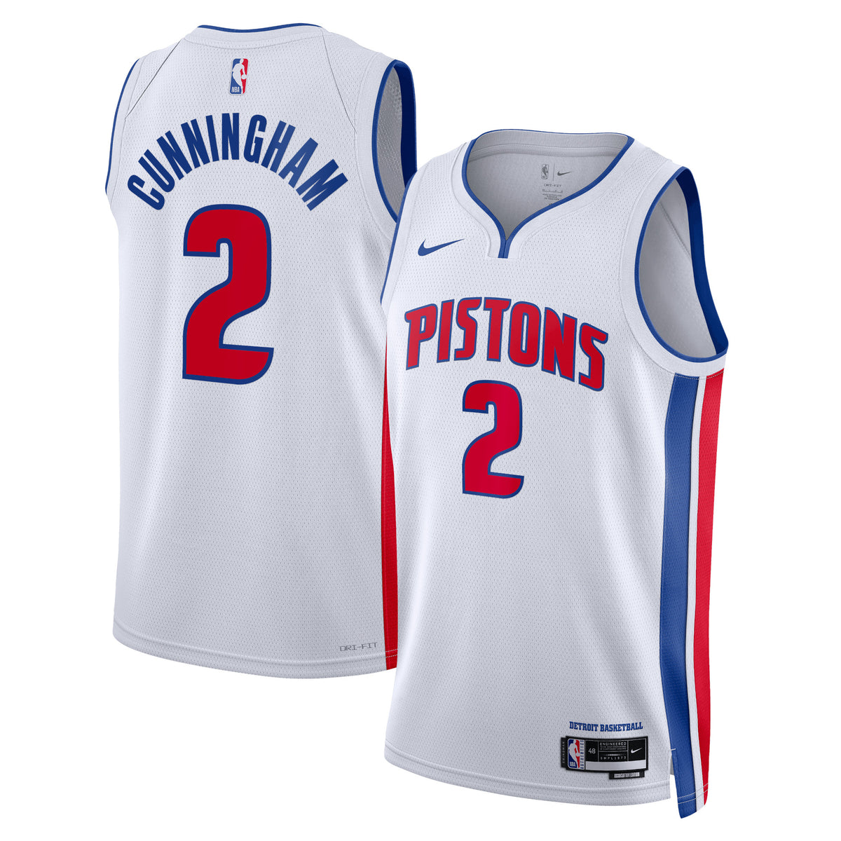 Unisex Cade Cunningham Detroit Pistons Association Edition Swingman NBA Basketball Jersey - White - view 1